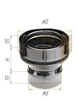 переход феррум на сэндвич нержавеющий, (430/0,8мм), ф200/280, по воде черный ral9005