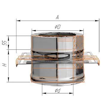 площадка феррум монтажная (430 + нерж.), ф150/210, по воде