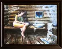 картина "девушка" 30*40 см, банный эксперт
