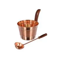 набор из меди (бадья 4 литра, ковш) банные штучки