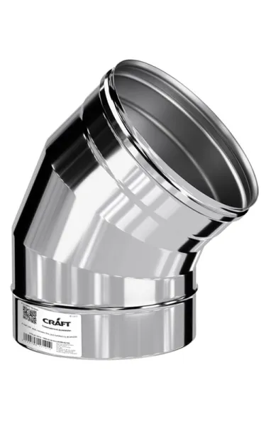 колено craft утепленное угол 135° нержавеющее (316/0,8/304/0,5мм) ф120/220 по воде