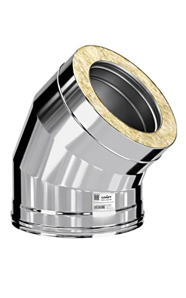 колено craft утепленное угол 90° нержавеющее (316/0,8/304/0,5мм) ф150/250 по воде черн., cerablanket